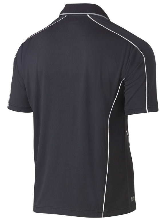 Bisley Workwear Cool Mesh Polo with Reflective Piping Charcoal