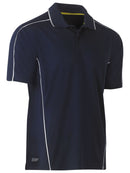 Bisley Workwear Cool Mesh Polo with Reflective Piping Navy
