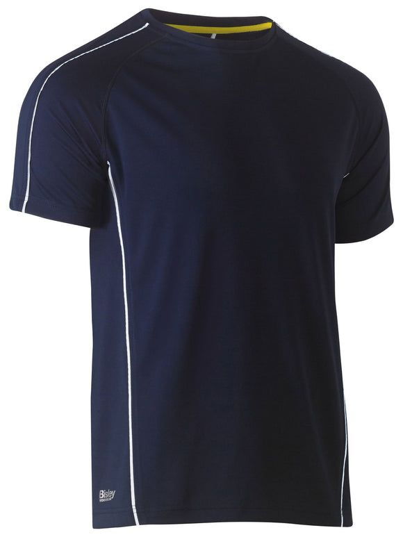 Bisley Workwear Cool Mesh Tee with Reflective Piping Navy