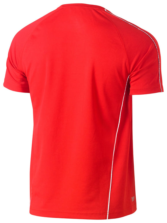 Bisley Workwear Cool Mesh Tee with Reflective Piping Red - Discontinued