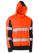 Bisley Workwear Taped Two Tone Hi Vis Contrast 4 Way Stretchy Hoodie Orange/Navy - Discontinued