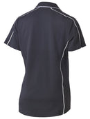 Bisley Workwear Women's Cool Mesh Polo with Reflective Piping Charcoal