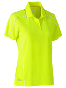 Bisley Workwear Women's Cool Mesh Polo with Reflective Piping Yellow