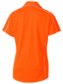 Bisley Workwear Women's Cool Mesh Polo with Reflective Piping Orange