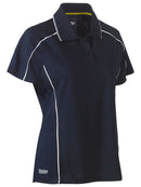 Bisley Workwear Women's Cool Mesh Polo with Reflective Piping Navy