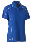 Bisley Workwear Women's Cool Mesh Polo with Reflective Piping Royal