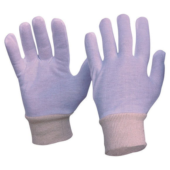 Interlock Poly/Cotton Liner Knit Wrist Gloves Ladies Size White
