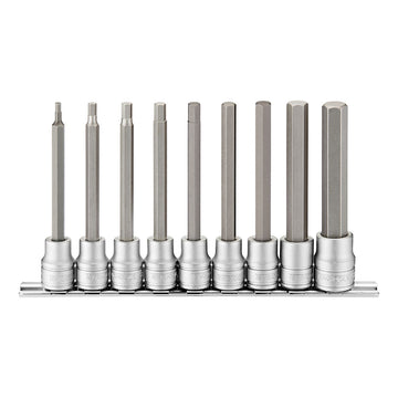 Teng 9pc 3/8in Dr. Long Hex Bit Socket Set - 3-12mm