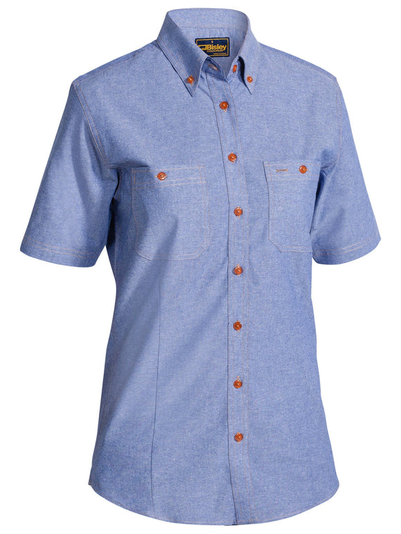Bisley Workwear Women's Chambray Shirt Blue