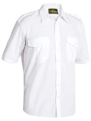 Bisley Workwear Epaulette Shirt White