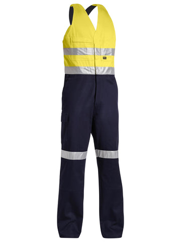Bisley Workwear Taped Hi Vis Action Back Overall Yellow/Navy