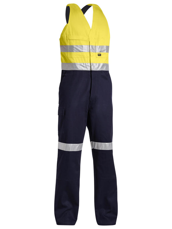 Bisley Workwear Taped Hi Vis Action Back Overall Yellow/Navy