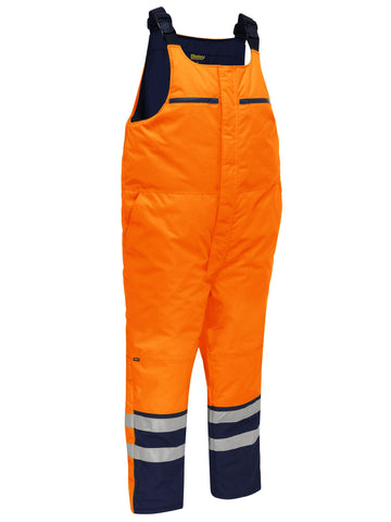 Bisley Workwear Taped Hi Vis Freezer Bib & Brace Coverall Orange/Navy