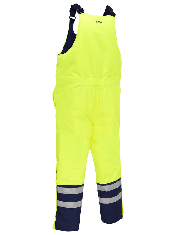 Bisley Workwear Taped Hi Vis Freezer Bib & Brace Coverall Yellow/Navy