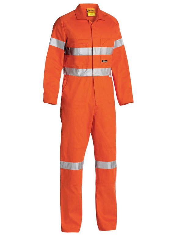 Bisley Workwear Taped Hi Vis Drill Coverall Orange