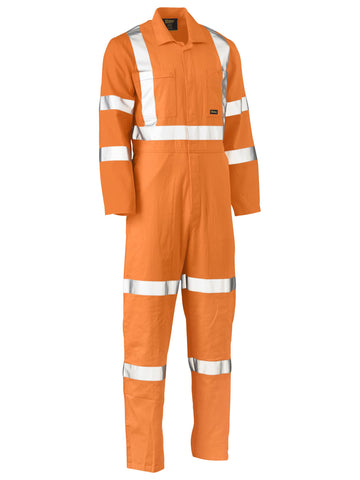 Bisley Workwear X Taped Biomotion Hi Vis Lightweight Coverall Rail Orange - Discontinued