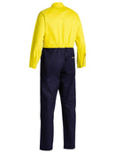 Bisley Workwear Hi Vis Drill Coverall Yellow/Navy