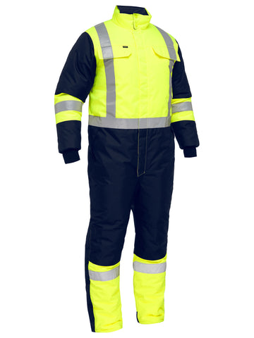 Bisley Workwear X Taped Two Tone Hi Vis Freezer Coverall Yellow/Navy - Discontinued