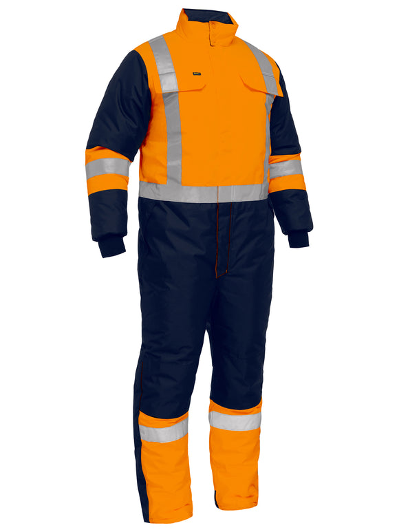 Bisley Workwear X Taped Two Tone Hi Vis Freezer Coverall Orange/Navy - Discontinued