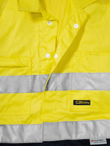 Bisley Workwear Taped Hi Vis Lightweight Coverall Yellow/Navy