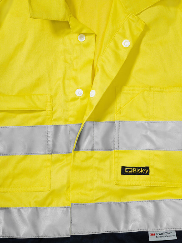 Bisley Workwear Taped Hi Vis Lightweight Coverall Yellow/Navy