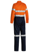 Bisley Workwear Taped Hi Vis Lightweight Coverall Orange/Navy
