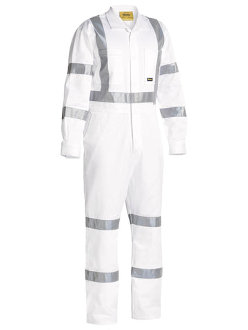 Bisley Workwear Taped Night Cotton Drill Coverall White
