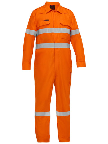 Bisley Workwear Apex 160/185 Taped Hi Vis FR Zip Front Coverall Orange