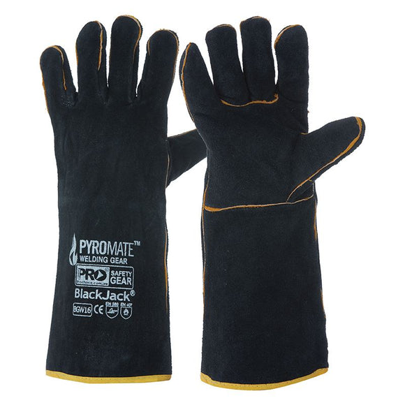 Pyromate Black Jack - Black & Gold Glove Large Black + Gold