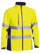 Bisley Workwear Taped Hi Vis Soft Shell Jacket Yellow/Navy