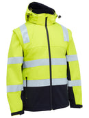 Bisley Workwear Taped Two Tone Hi Vis 3 in 1 Soft Shell Jacket Yellow/Navy