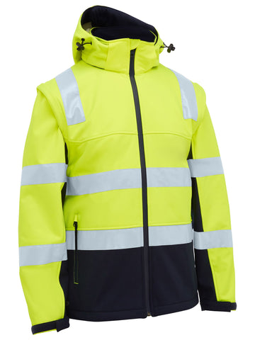 Bisley Workwear Taped Two Tone Hi Vis 3 in 1 Soft Shell Jacket Yellow/Navy