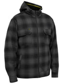 Bisley Workwear Zip Hoodie with Sherpa Lining Charcoal Check