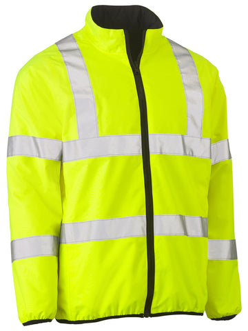 Bisley Workwear Taped Hi Vis Reversible Puffer Jacket Yellow - Discontinued