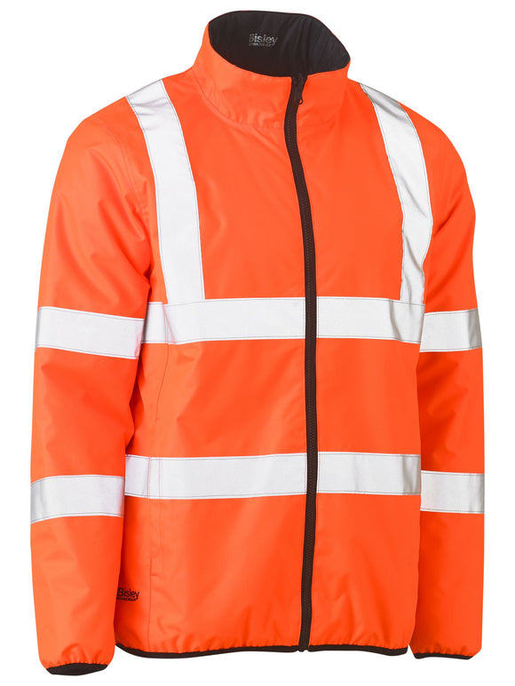 Bisley Workwear Taped Hi Vis Reversible Puffer Jacket Orange - Discontinued