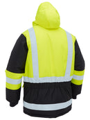 Bisley Workwear H Taped Hi Vis Freezer Hooded Jacket Yellow/Navy