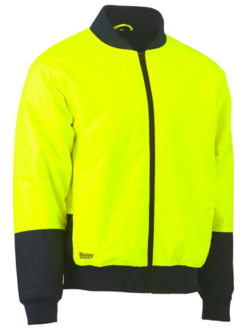 Bisley Workwear Hi Vis Bomber Jacket Yellow/Navy