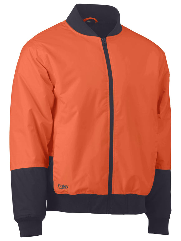 Bisley Workwear Hi Vis Bomber Jacket Orange/Navy