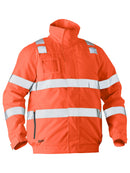 Bisley Workwear Taped Hi Vis Wet Weather Bomber Jacket Orange