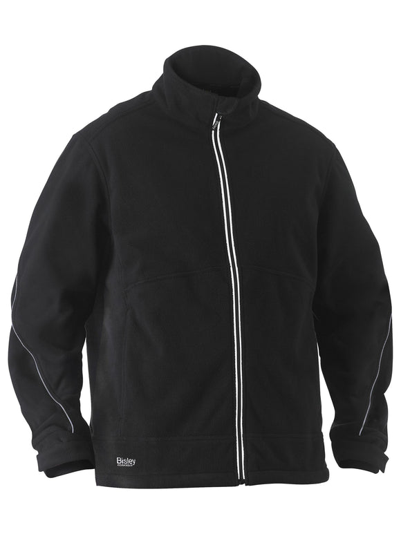 Bisley Workwear Bonded Micro Fleece Jacket With Liquid Repellent Finish Black - Discontinued