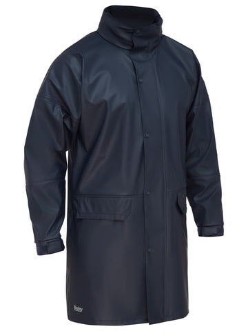 Bisley Workwear Stretch PU Rain Coat Navy
