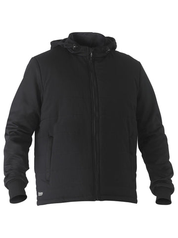 Bisley Workwear Flx & Move™ puffer Fleece Hooded Jacket Black