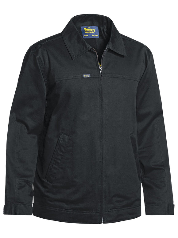 Bisley Workwear Drill Jacket With Liquid Repellent Finish Black