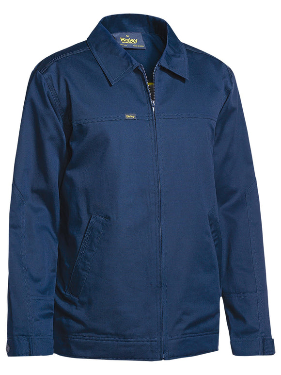 Bisley Workwear Drill Jacket With Liquid Repellent Finish Navy