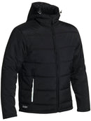 Bisley Workwear Puffer Jacket with Adjustable Hood Black