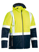 Bisley Workwear Taped Hi Vis Puffer Jacket Yellow/Navy