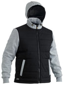 Bisley Workwear Flx & Move™ Contrast Puffer Fleece Hooded Jacket Black