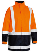 Bisley Workwear Taped Hi Vis Rain Shell Jacket Orange/Navy