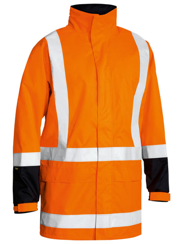 Bisley Workwear Taped Hi Vis Rain Shell Jacket Orange - Discontinued