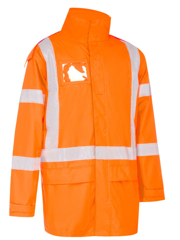 Bisley Workwear X Taped Shell Rain Jacket Rail Orange